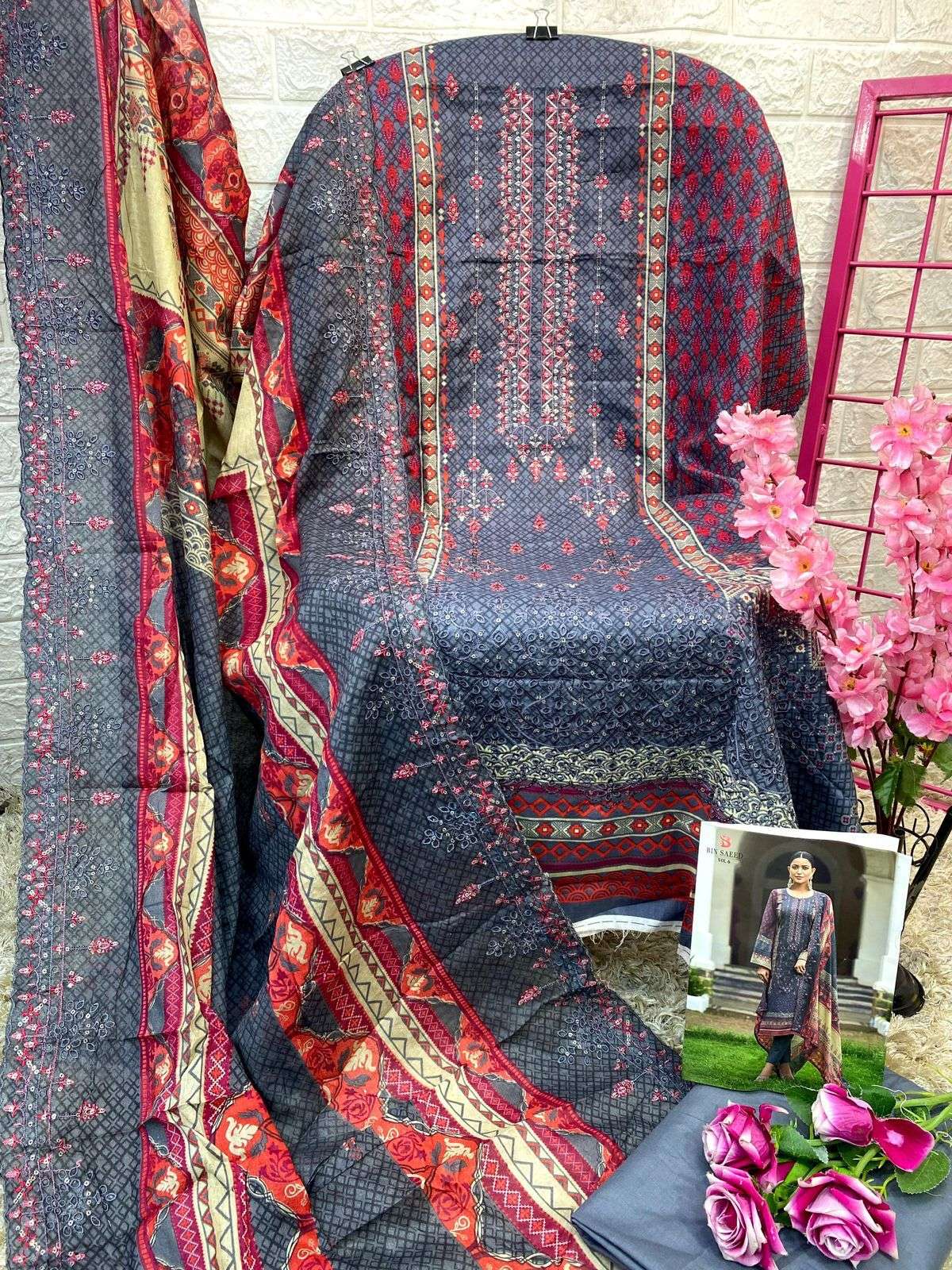 BIN SAEED LAWN VOL -6 Open Pic by Jihan                                                                 